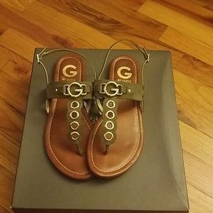 G by Guess green khaki sandals